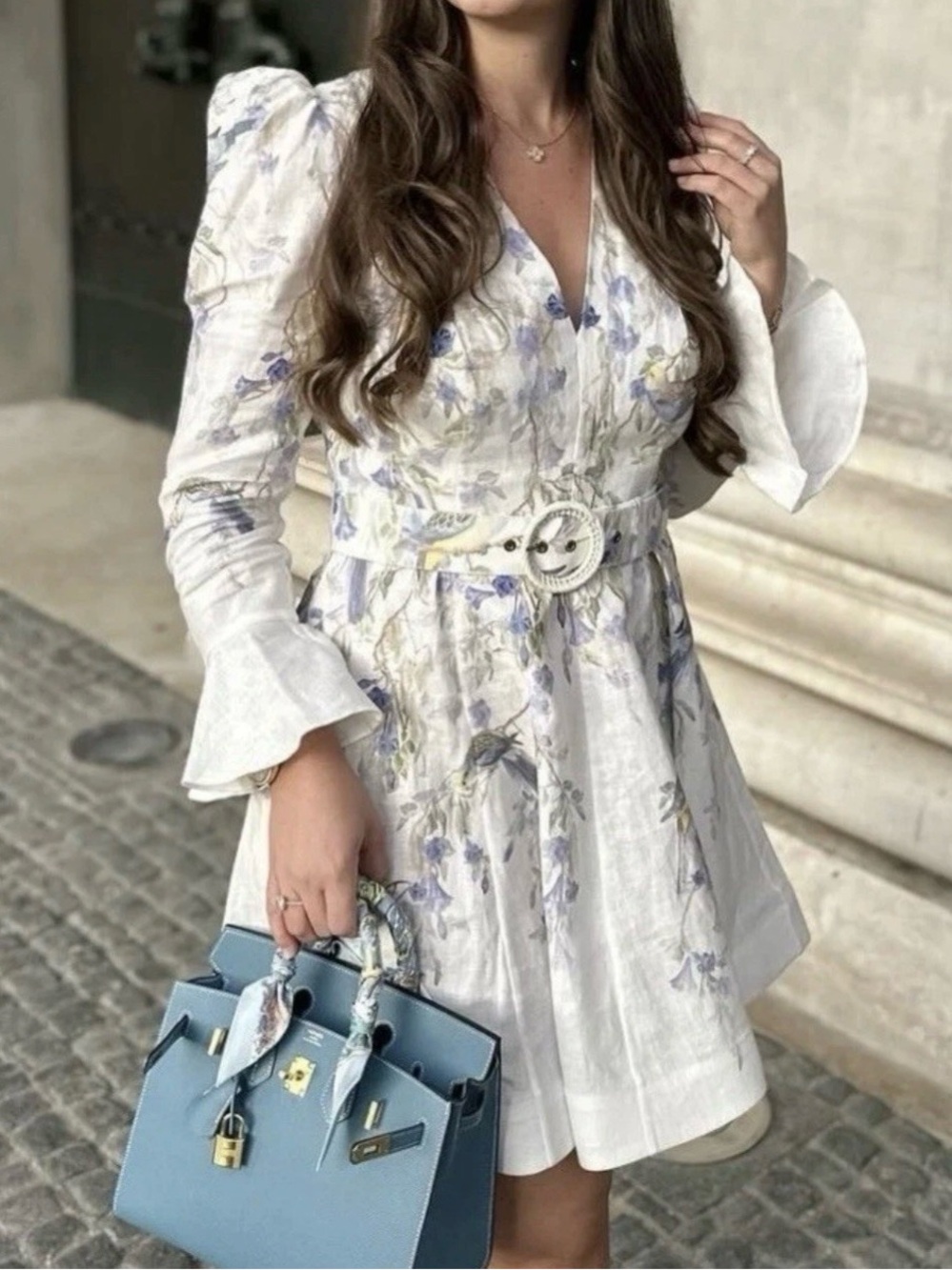 ZIMMERMANN Natura Belted Linen Mini Dress Size 1